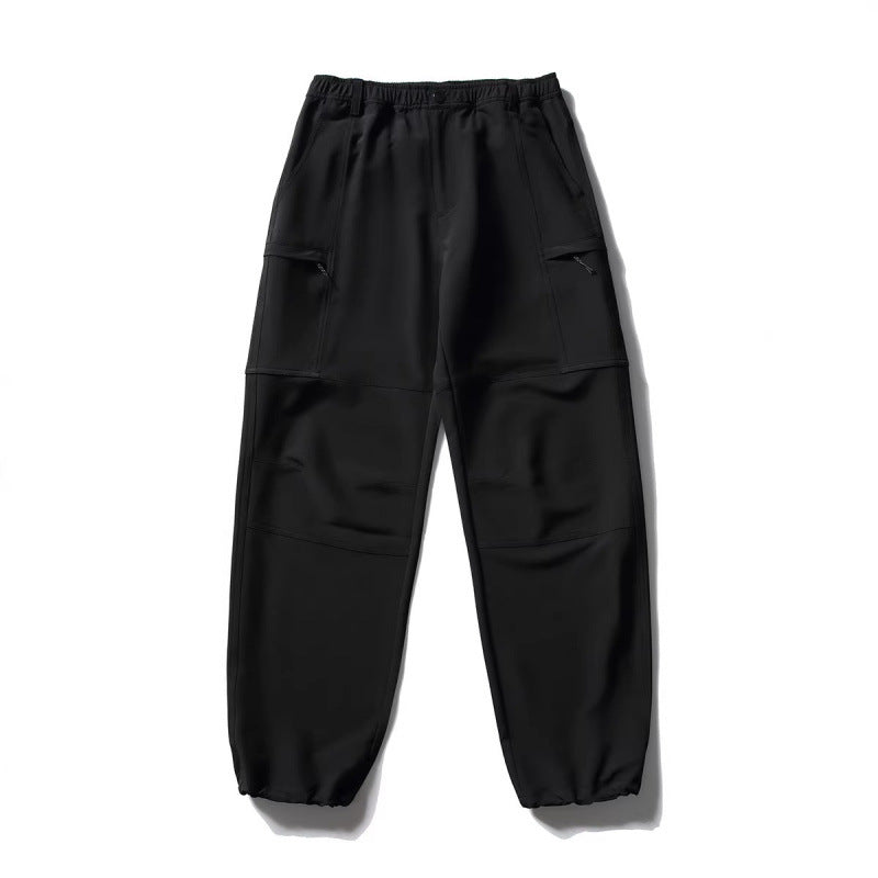 Men's Technical Cargo Casual Pants with Elastic Waistband, Knee Panels, and Zipper Pockets Mune Fashion