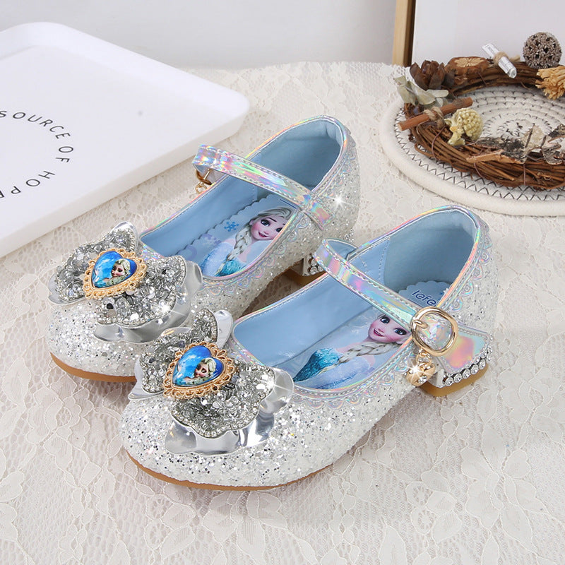 Girls Festive Glitter Ballerinas with Flower Appliqué Mune Fashion