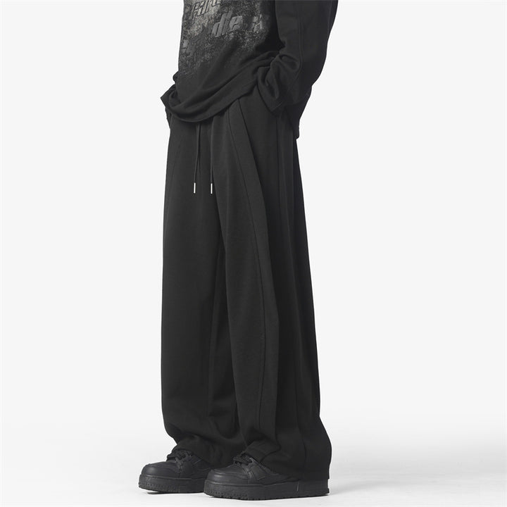 Men's Wide Pleated Jogging Pants in Palazzo Cut Mune Fashion