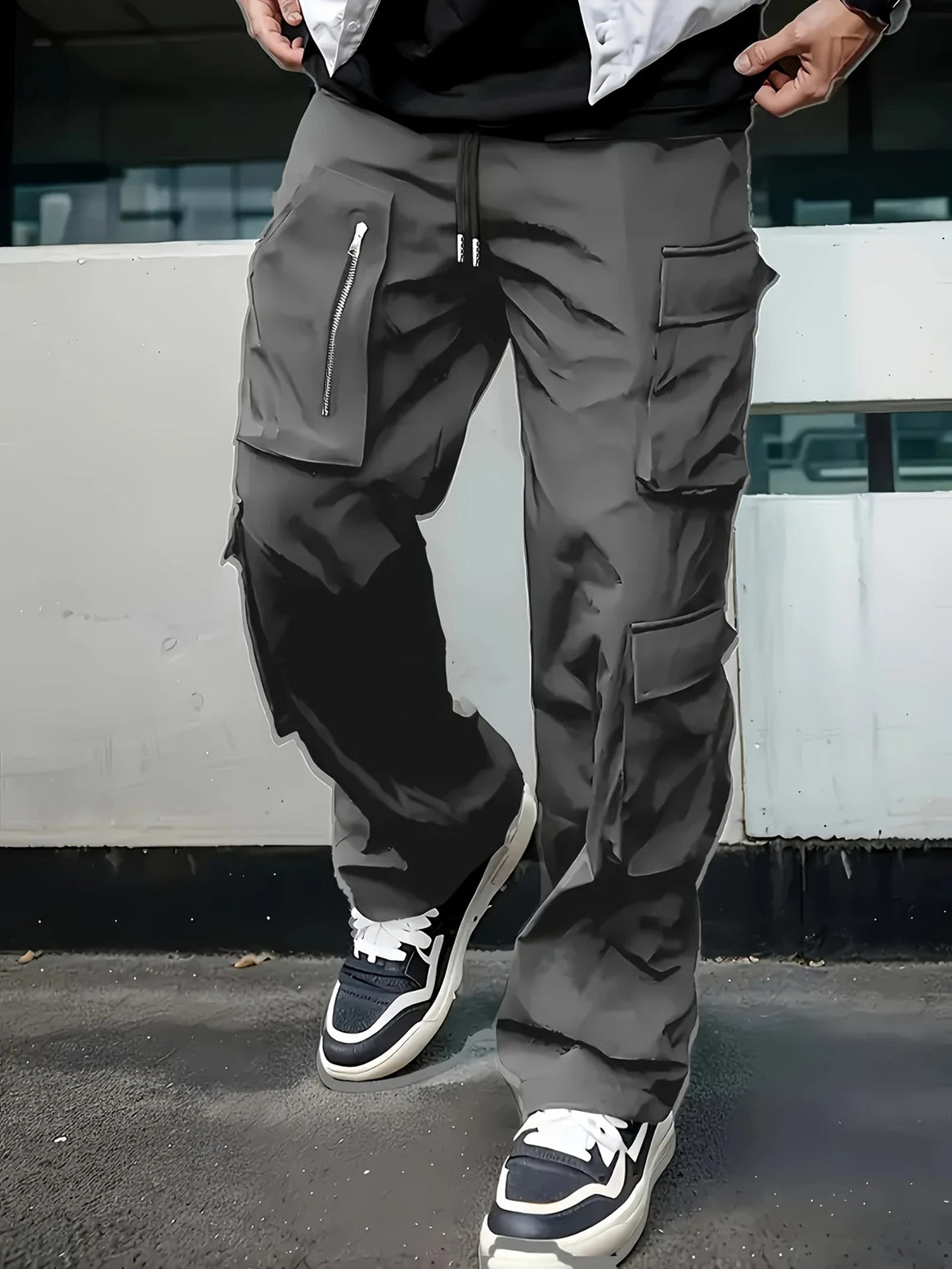 Men's Multifunctional Cargo Pants with Zip