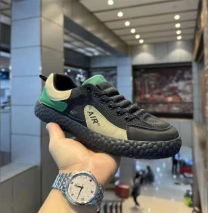 Men's Lightweight Breathable Mesh Sneakers with Structured Air-Look Sole Mune Fashion