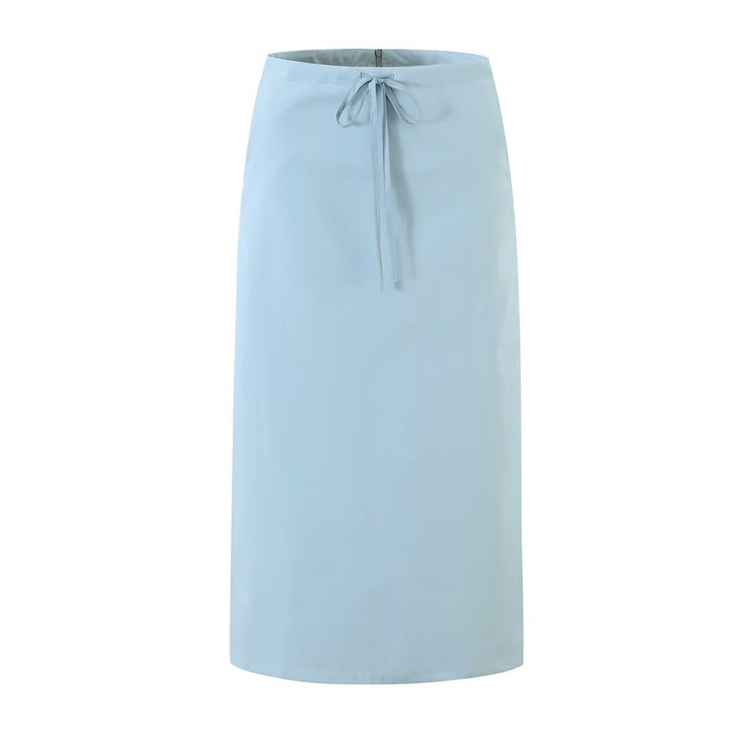 Women Two-Piece Set consisting of short blouson with stand-up collar and high-waisted pencil skirt Drune