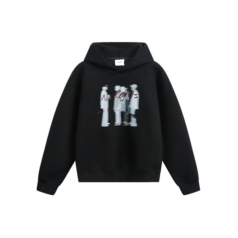 Unisex hoodie in oversized fit with blurred figure graphic print Mune Fashion