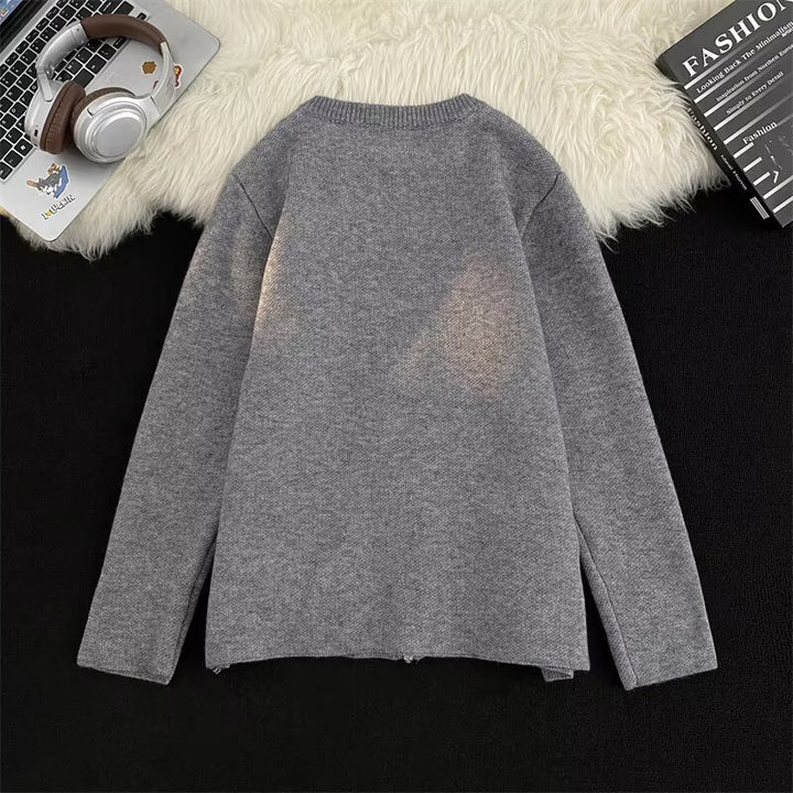 Women's short fine knit cardigan with full zip and side pockets Mune Fashion