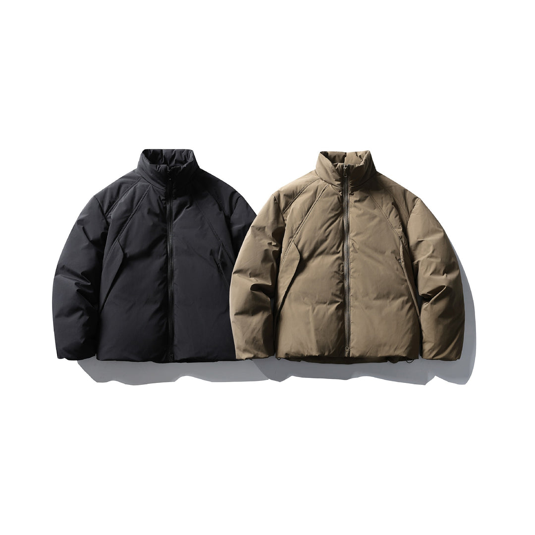 Men's Boxy Thermal Insulation Jacket with High Stand Collar and Minimalist Outer Shell Mune Fashion
