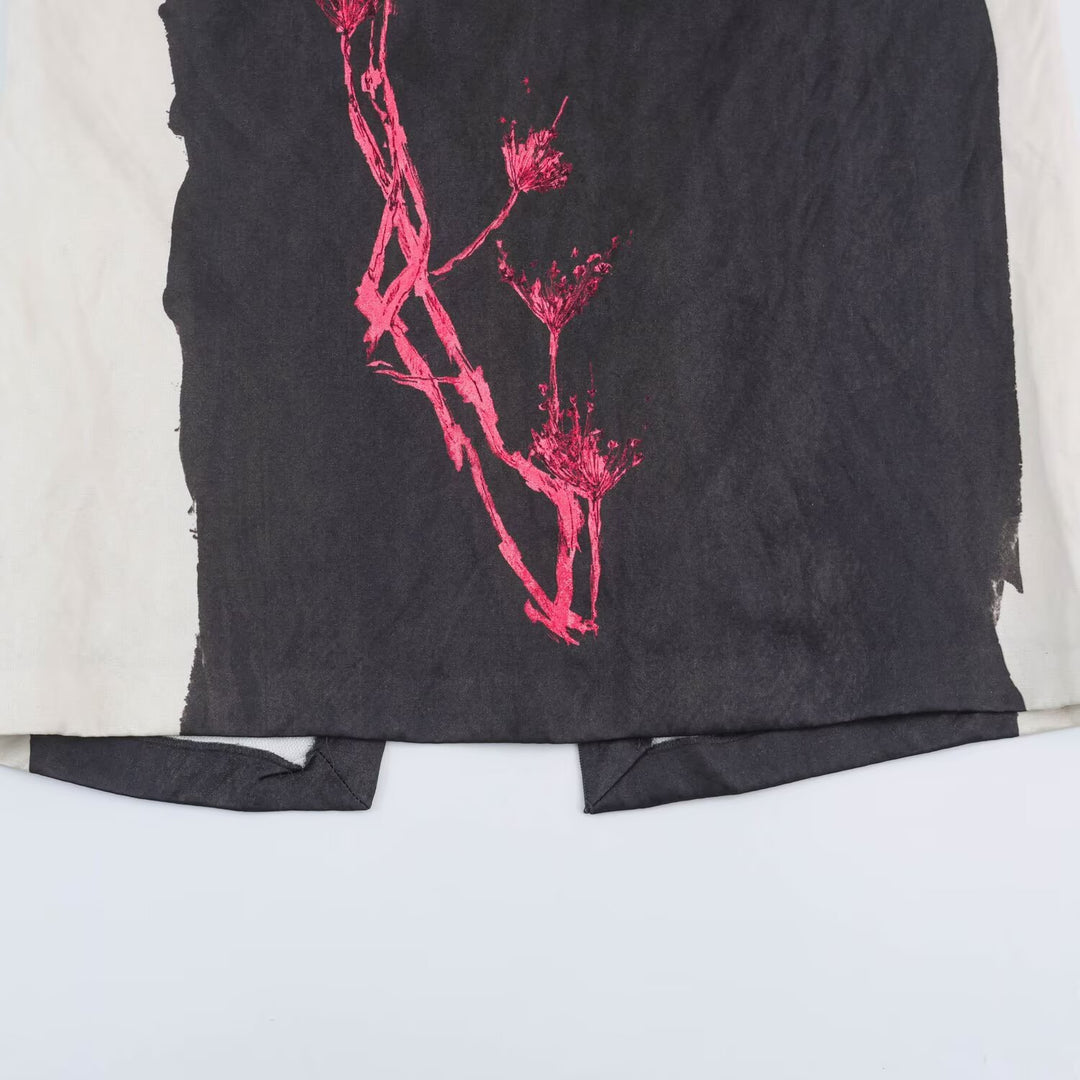 Ladies Custom-Made Midi Skirt with Side Contrast Panels and Floral Digital Print Element Mune Fashion