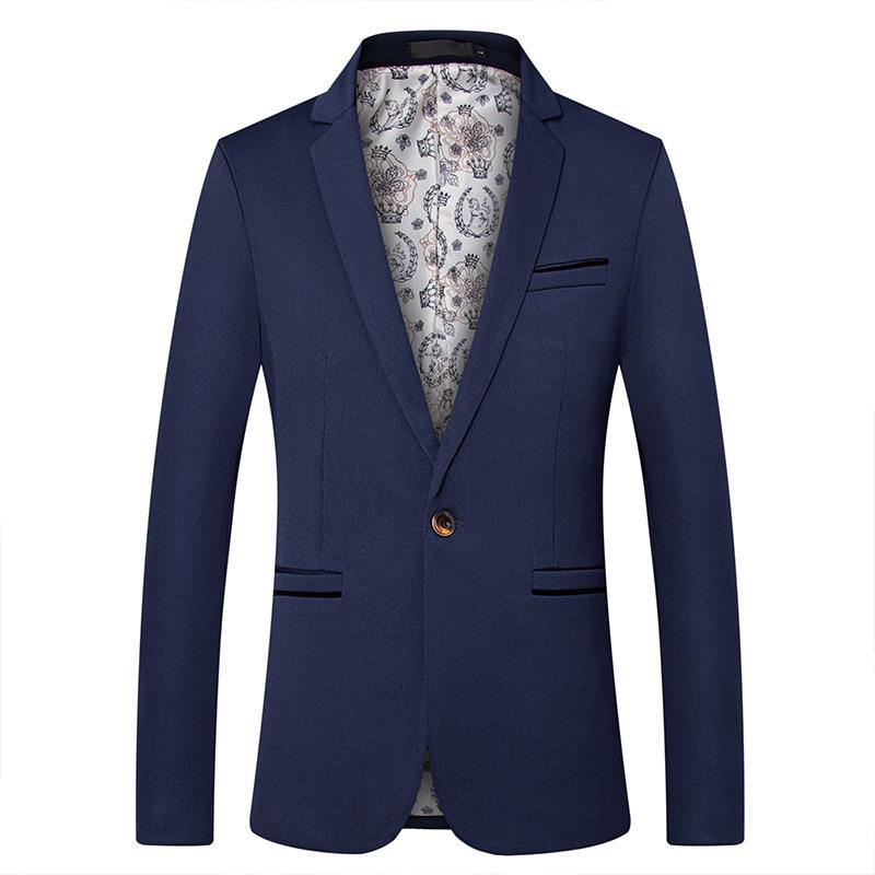 Men's slim single-breasted blazer with notched lapel and contrasting inner lining Mune Fashion