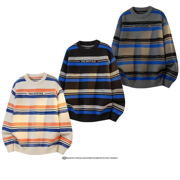 Unisex Oversized Knit Sweater with maritime stripes, ribbed hem & breathable cotton blend Mune Fashion