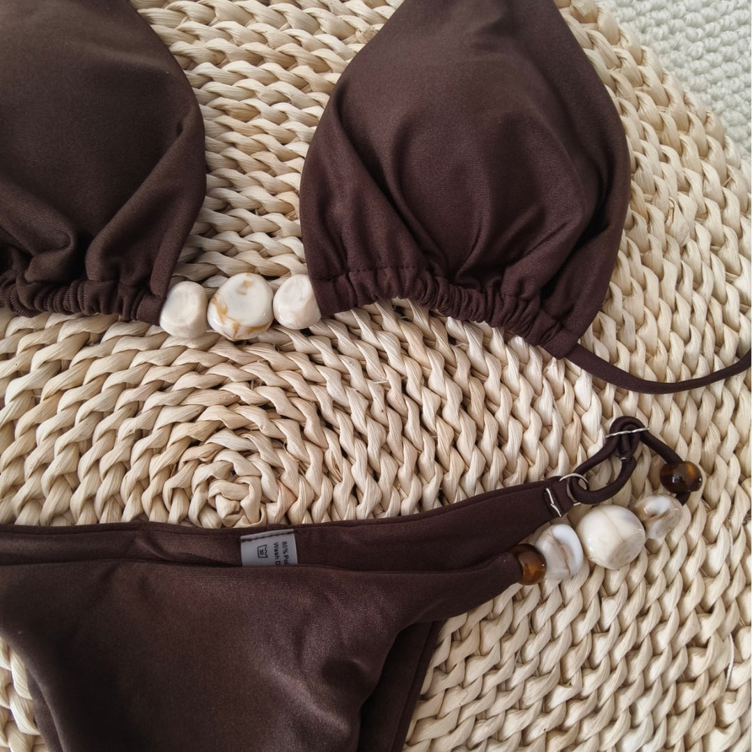 Women's triangle bikini with refined knot detail and adjustable straps Mune Fashion
