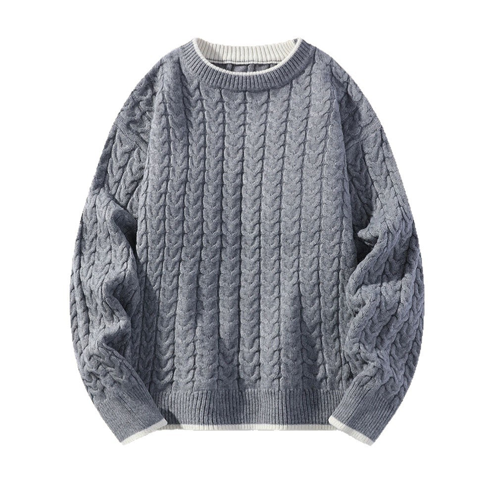 Men's chunky knit sweater with cable pattern Mune Fashion
