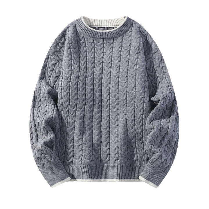 Men's chunky knit sweater with cable pattern Mune Fashion