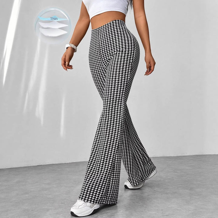 Ladies' Stretch Flared Pants with High Waist and Wide Leg Mune Fashion