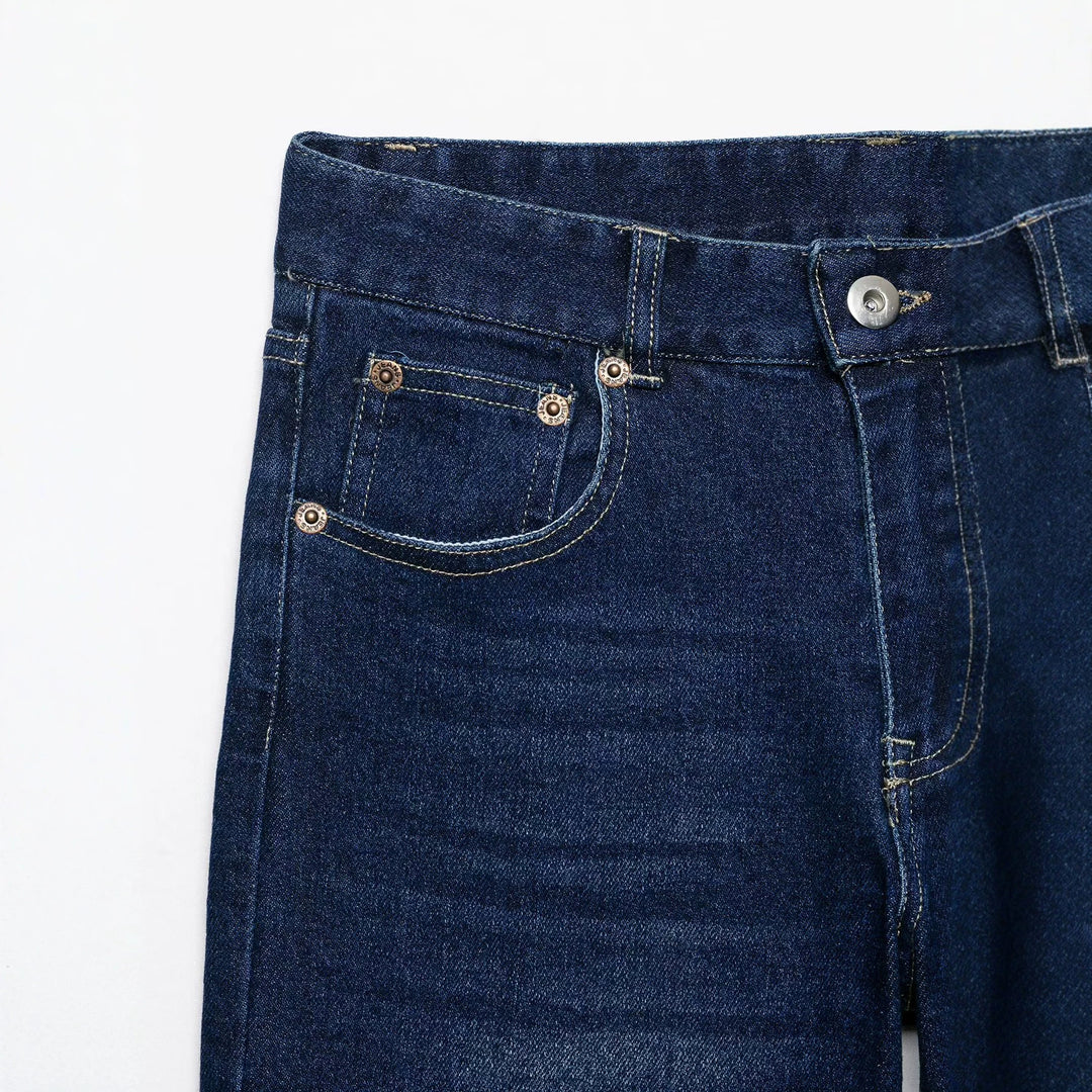 Ladies Wide Cropped Denim Culotte in 5-Pocket Design Mune Fashion