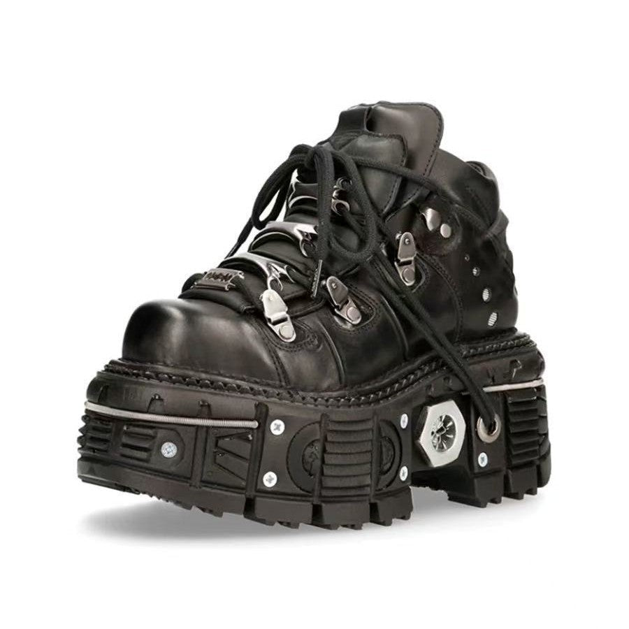 Women's Stable High-Top Boots with Durable Rubber Sole Mune Fashion