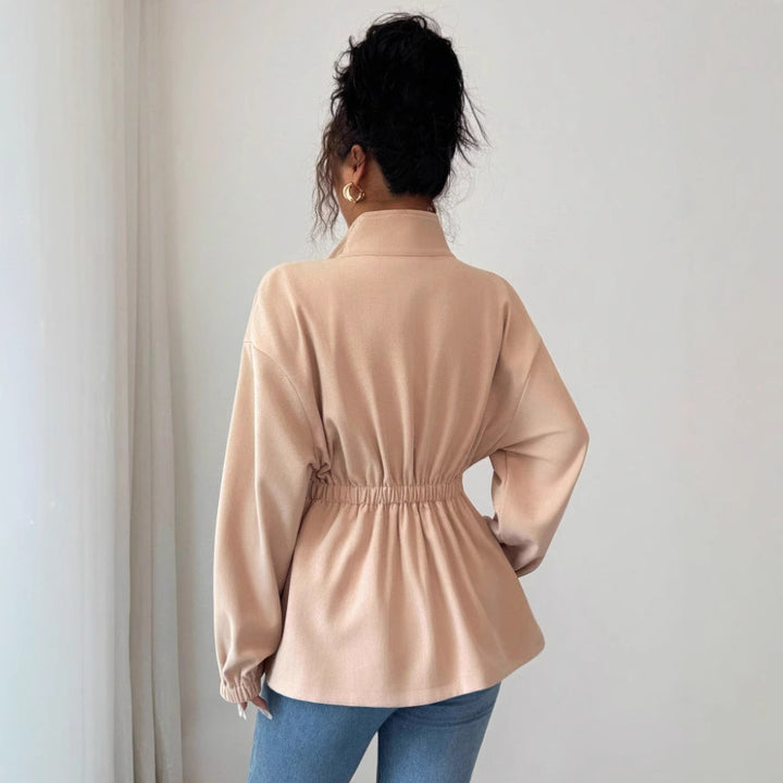 Women's Fashion Zip Jacket with Waistband