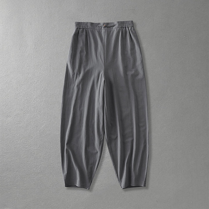 Women Casual Wide Harem Pants with Elastic Waistband and Tapered Ankles Mune Fashion