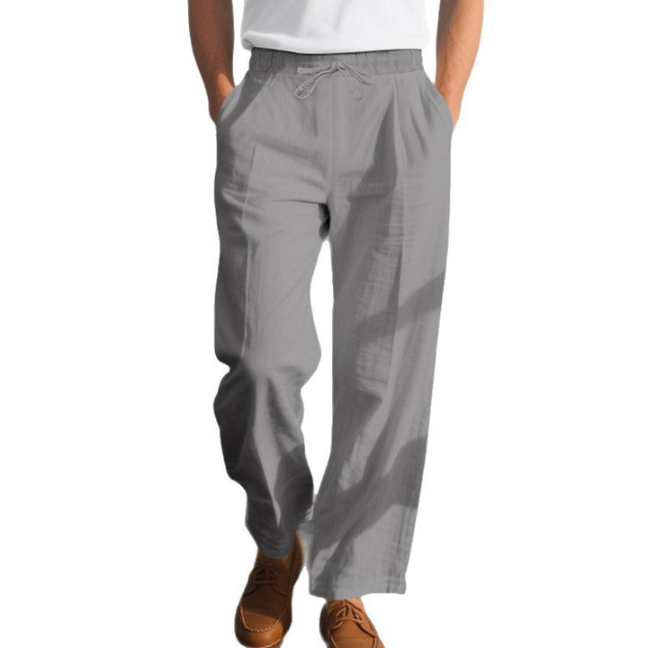 Men's beach-ready linen chino joggers with drawstring and rolled hem Mune Fashion