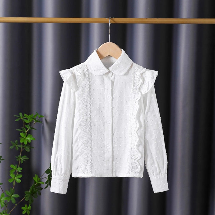 Girls blouse with romantic ruffles and lace embellishments Mune Fashion