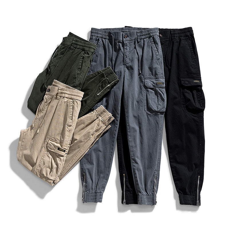 Men's Multifunctional Cargo Jogger Pants with Zip Leg Opening and Large Flap Pockets Mune Fashion