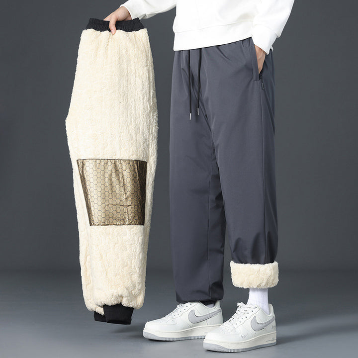 Men's Urban Fleece Jogging Pants with Mesh Design