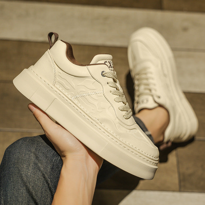 Unisex platform sneaker with embossed upper material and extra high platform sole Mune Fashion