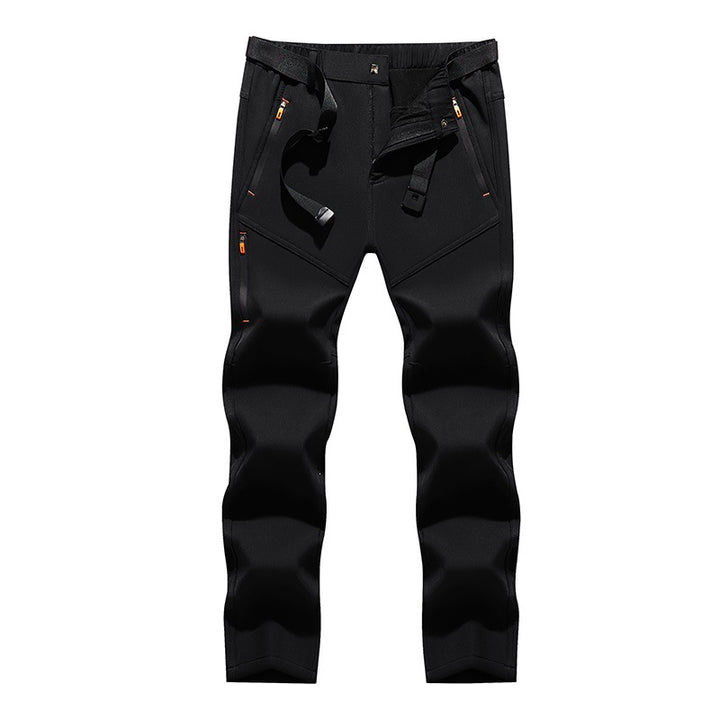 Men's technical softshell outdoor pants with pre-shaped knees, water-repellent zippers & integrated belt Mune Fashion
