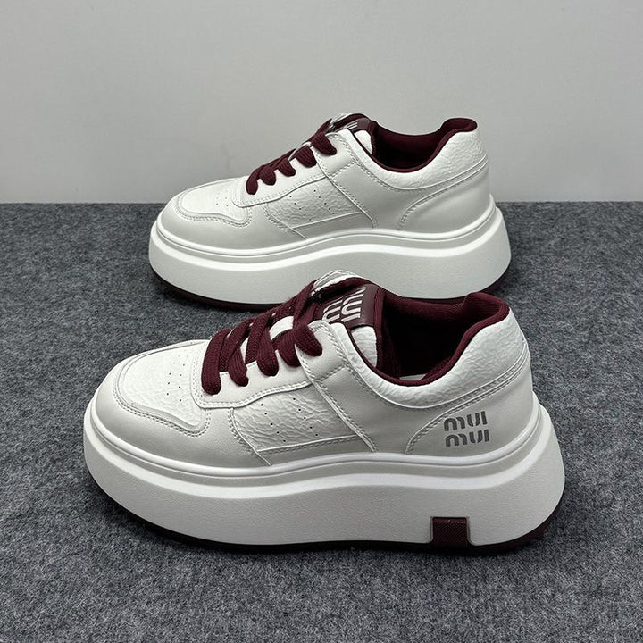 Women's Stylish Platform Sneakers made of durable leather with a minimalist design Mune Fashion