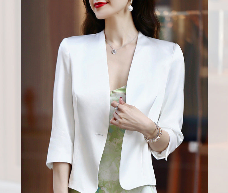 Ladies Elegant Blazer with Three Quarter Sleeves Mune Fashion