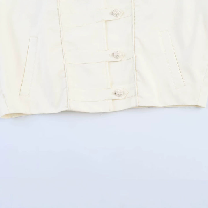 Women Oversized Jacket with Stand Collar and Chinese Decorative Buttons Mune Fashion