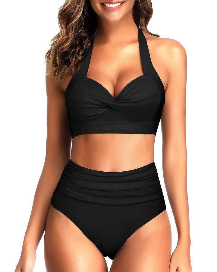 Women's High-Waisted Bikini Set with Stylish Tankini Top Mune Fashion