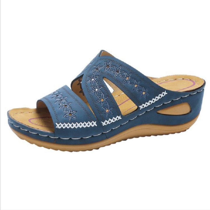 Ladies nan ergonomic comfort sandals with anatomical footbed and floral laser perforation Mune Fashion
