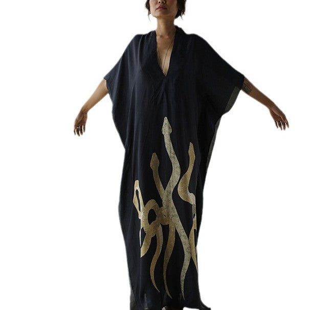 Women’s Maxi Dress with Unique Snake Design Mune Fashion