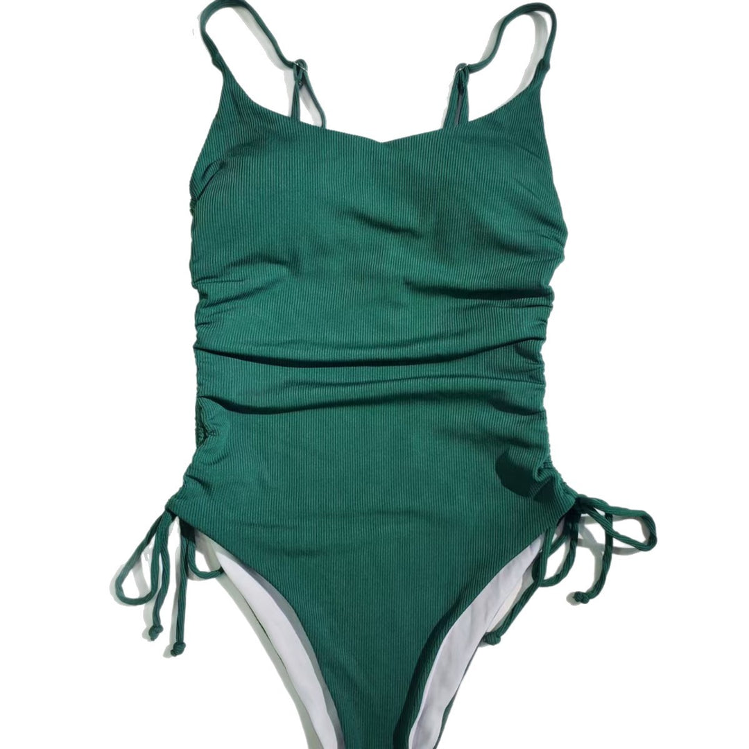 Ladies One-sided Swimsuit with Elegant Gathering Mune Fashion