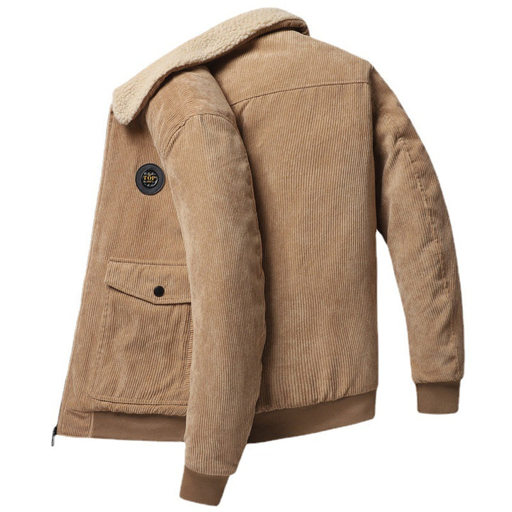 Men's cord bomber jacket with teddy collar, warming thermo lining and flap pockets Mune Fashion