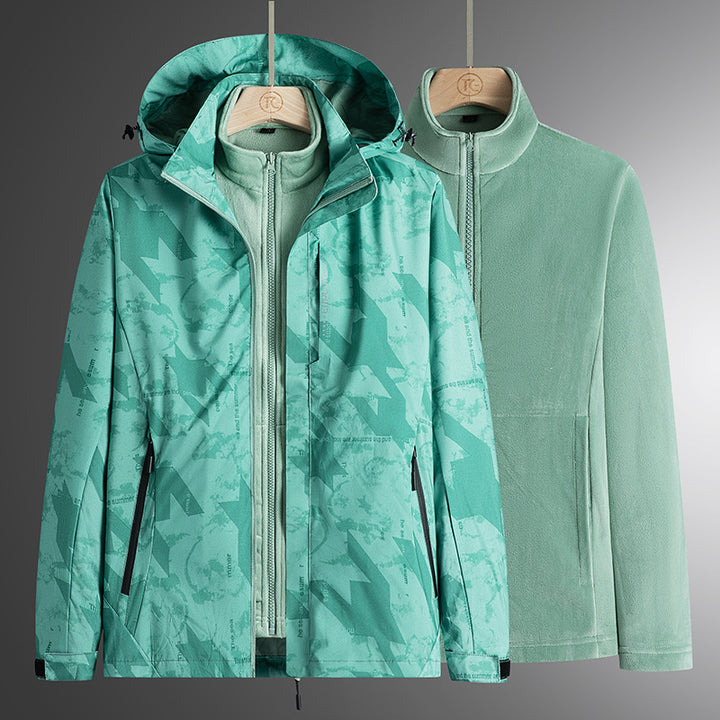 Men's modular softshell parka with removable fleece inner jacket, windproof outer shell and adjustable hood Mune Fashion
