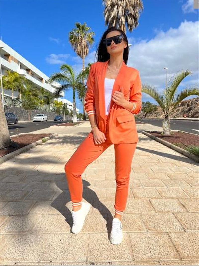 Ladies sporty-elegant blazer-jogging pants two-piece with elastic waistband and cuffs Mune Fashion