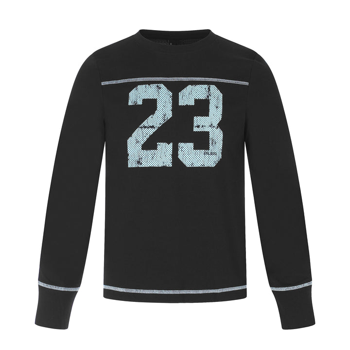Unisex Long Sleeve Sweatshirt with Round Neck, Mélange Cotton Blend and Subtle Number Print Mune Fashion