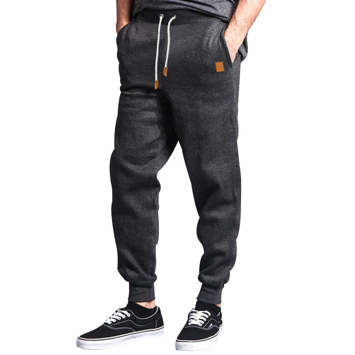Men's nan Relax pants made of heavy sweat with drawstring and ribbed ankle cuffs Mune Fashion