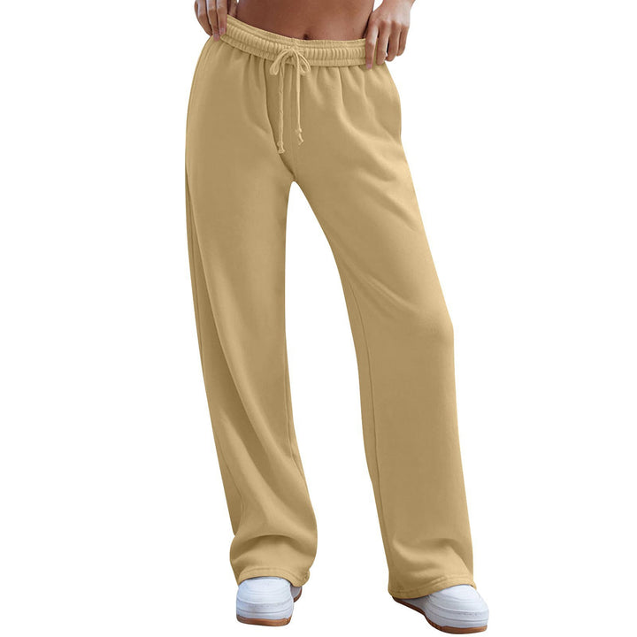 Women's wide comfort lounge pants with high waist, elastic waistband, and drawstring Mune Fashion