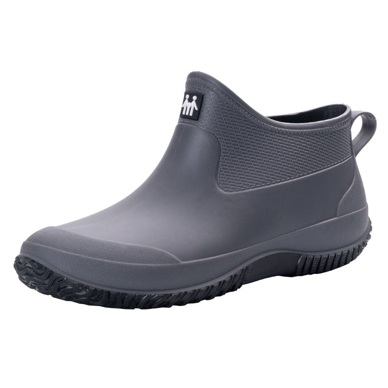 Men's Short Waterproof Rubber Boot with Non-Slip Profile Sole Mune Fashion