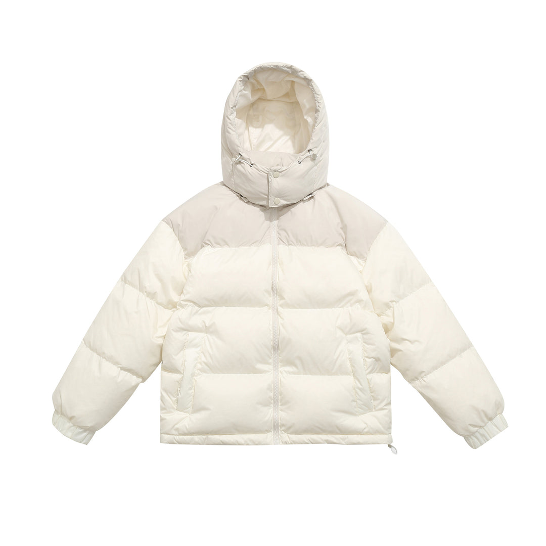 Men's Short Boxy Padded Jacket with High Hood, Drawstring and Elastic Sleeve Cuffs Mune Fashion
