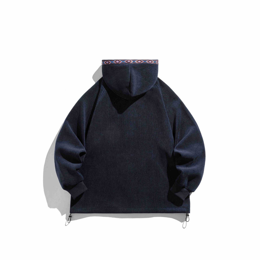 Unisex Oversize Hooded Zip Jacket made of ribbed French Terry with decorative tape Mune Fashion