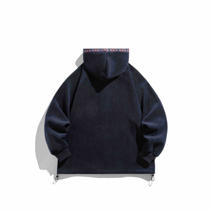 Unisex Oversize Hooded Zip Jacket made of ribbed French Terry with decorative tape Mune Fashion