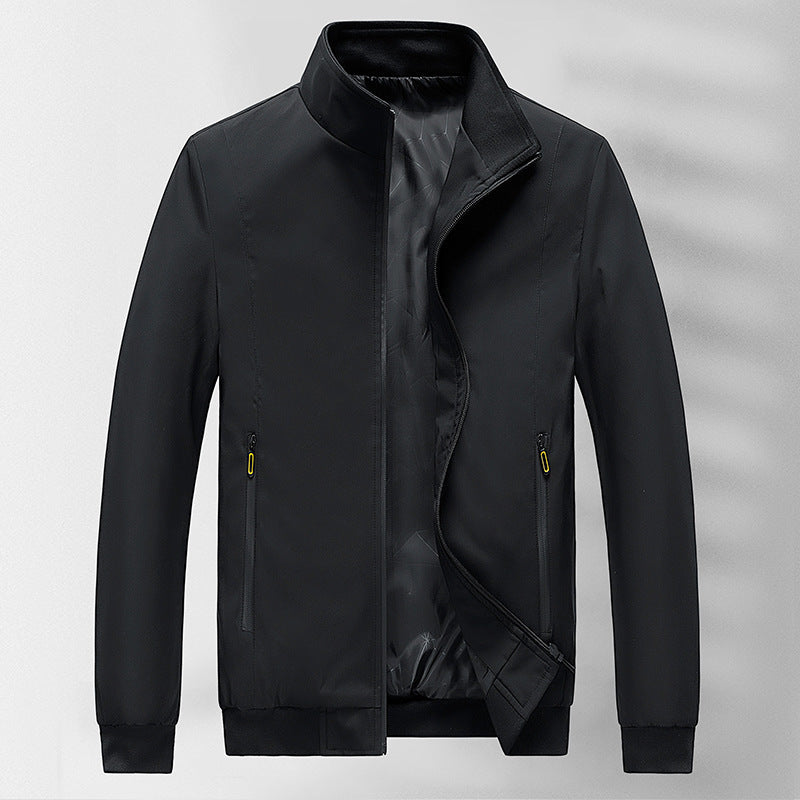 Men's lightweight wind and water-repellent stand collar jacket with thermal lining and zip pockets Mune Fashion