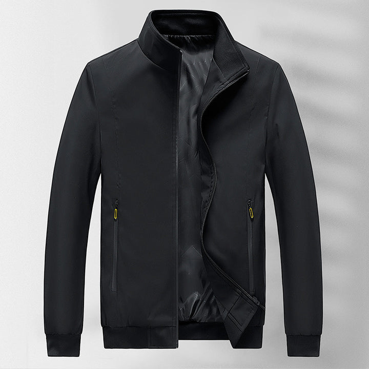 Men's lightweight wind and water-repellent stand collar jacket with thermal lining and zip pockets Mune Fashion