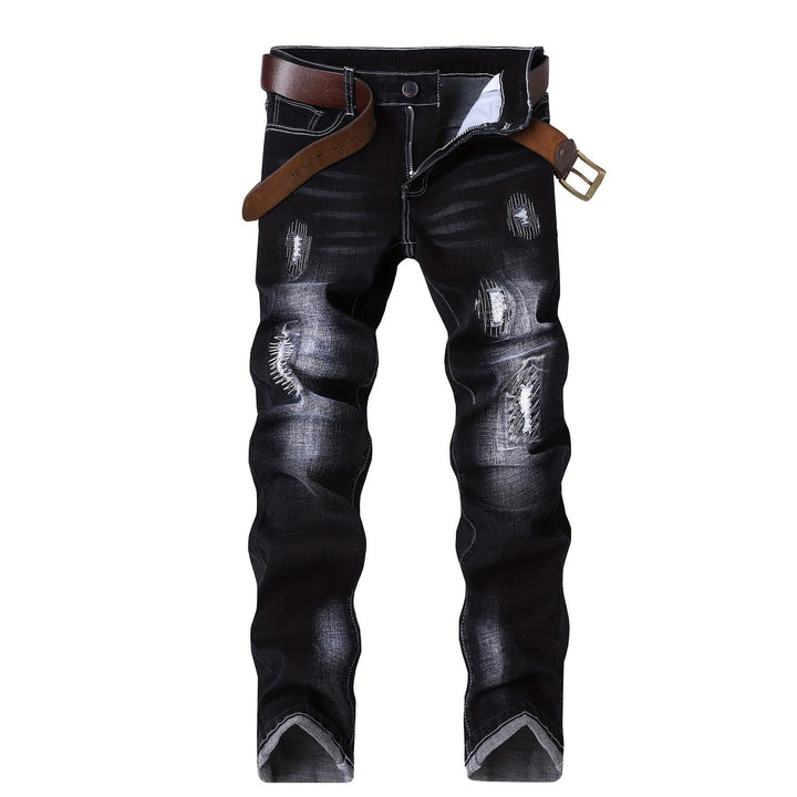 Men's Elegant Slim-Fit Jeans with Trendy Washing Effects Mune Fashion
