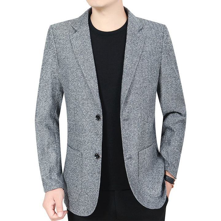 Men's Checked Slim-Fit Blazer with Textured Wool Blend and Patch Pockets Mune Fashion