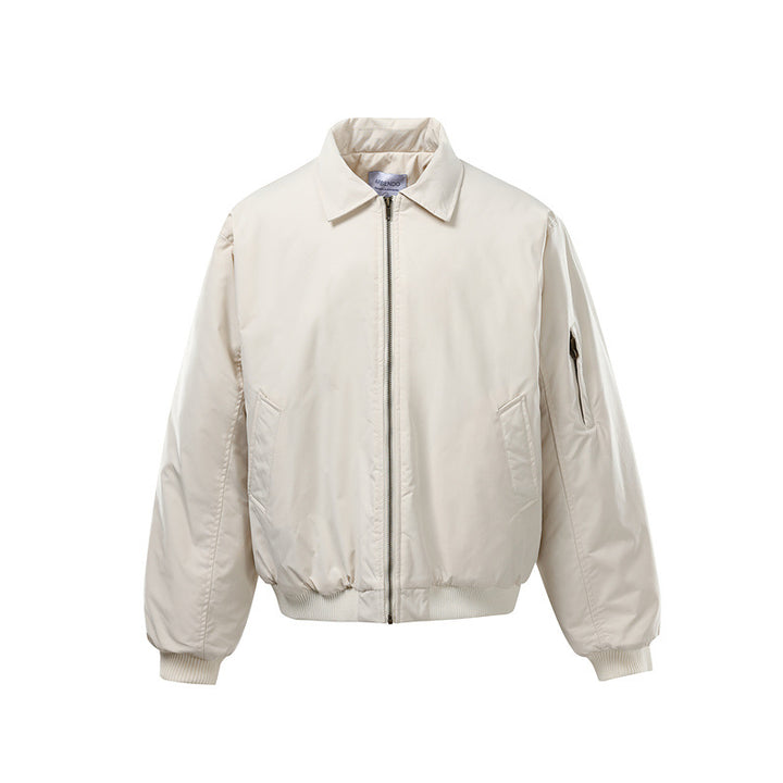 Unisex Short Cut Boxy Bomber Jacket with Zipper, Ribbed Cuffs and Sleeve Utility Pocket Mune Fashion