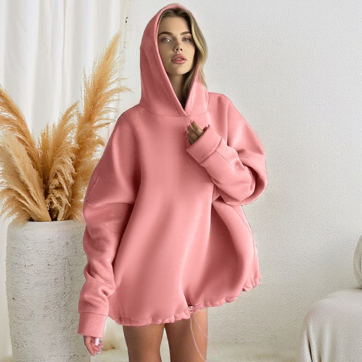 Women's Oversize Hoodie with Adjustable Drawstring Hem Mune Fashion