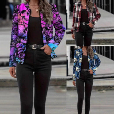Women GMune Fashionlümte bomber jacket with skull print and zipper Mune Fashion